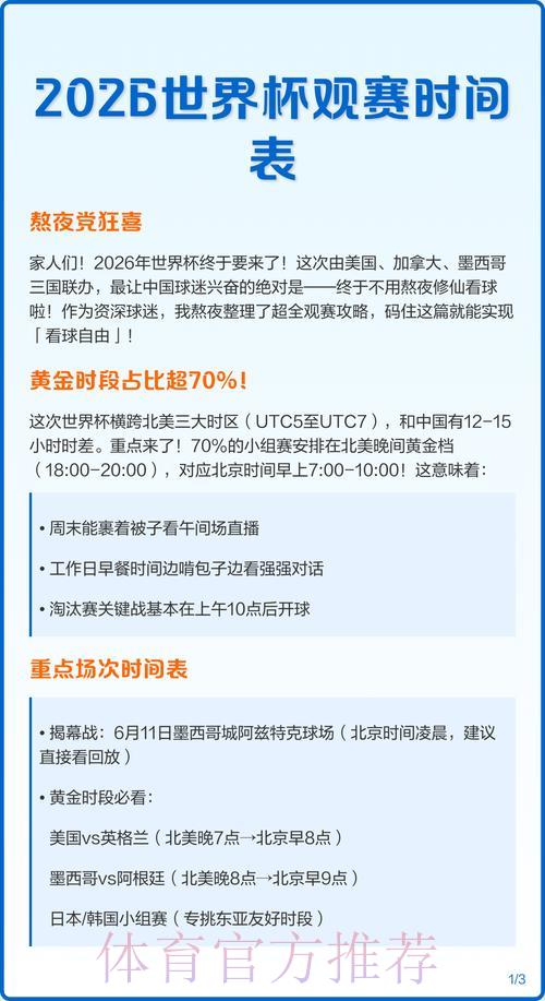 2026年世界杯赛事直播时间表